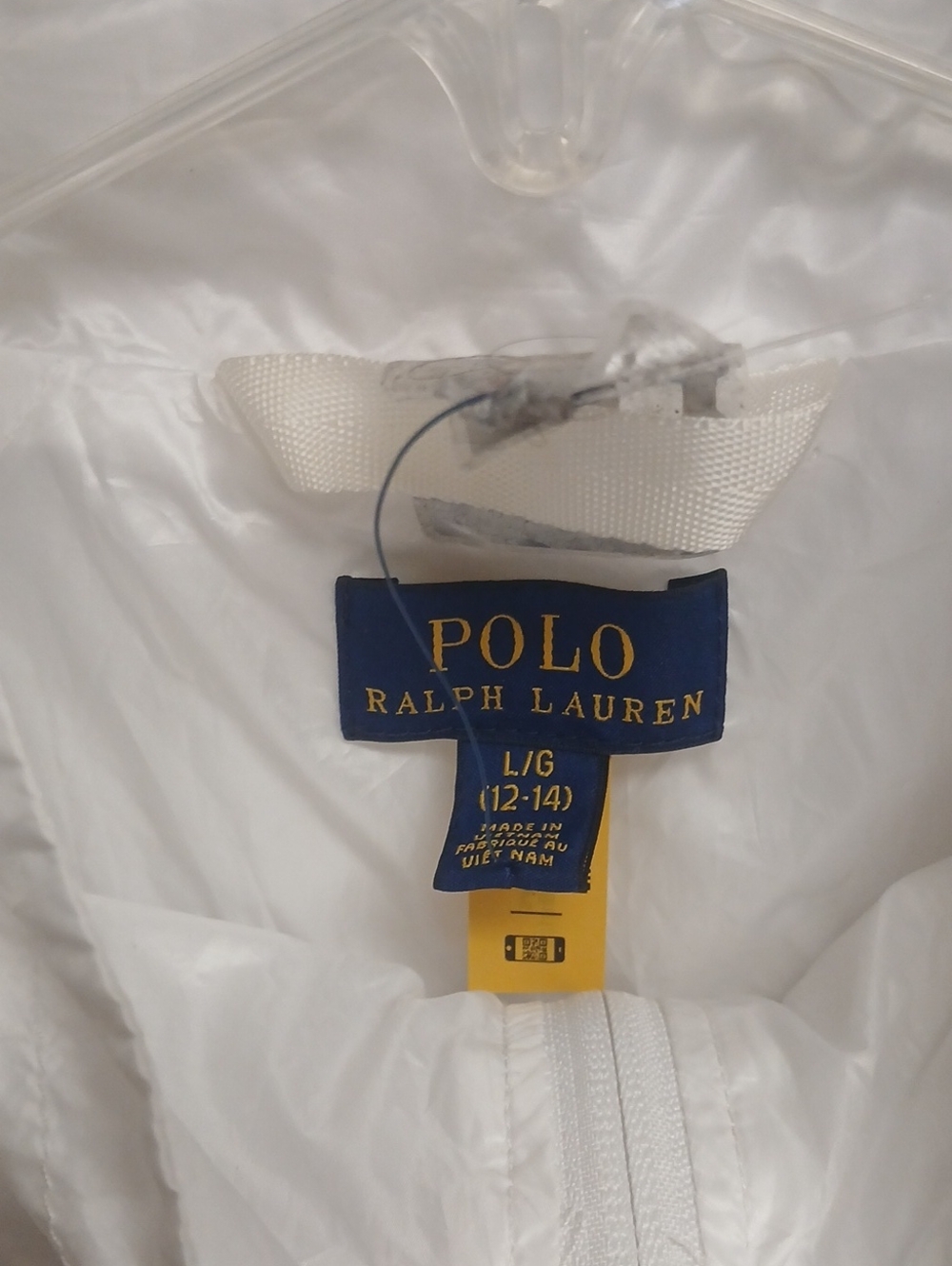 Polo Ralph Lauren White Oversized Thin Windbreaker Pullover NWOT Size L 12-14 - Picture 6 of 13